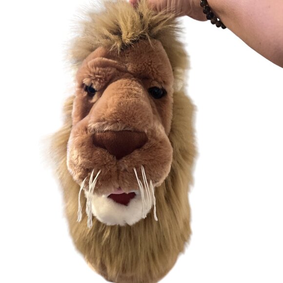 DAN DEE Hand Puppet Big Lion Head Mouth Opens Canine Teeth Tongue Whiskers - Picture 6 of 11